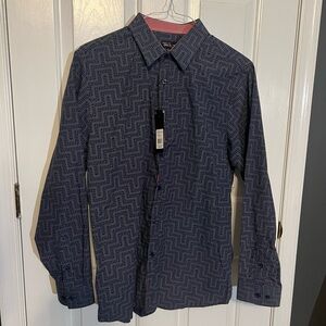 Men's Blue Patterned Shirt